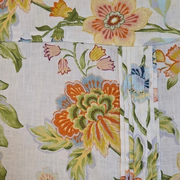 Magaschoni Linen Button Up Floral Workwear Cottagecore‎ Top Cream Multi S NWT - Picture 8 of 9